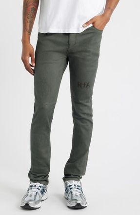 Rta Bryant Mid Rise Skinny Jeans in Dusty Olive Triple Cross at Nordstrom, Size 28