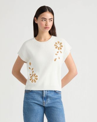 NVLT Womens Sleeveless sweater with Sequin Detail
