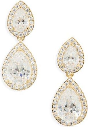 Nadri Halo Drop Earrings in Gold at Nordstrom Rack