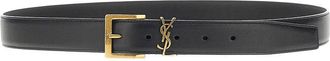 Saint Laurent Leather belt with Cassandre logo Man 100