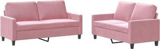 vidaXL Vidaxl - Juego de sofás con cojines 2 piezas terciopelo rosa
