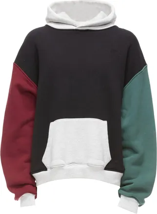 Alexander Wang multicolour colorblocked panelled hoodie sweatshirt M