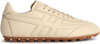 Hogan H693 Yogurt-Colored Smooth Leather Sneakers