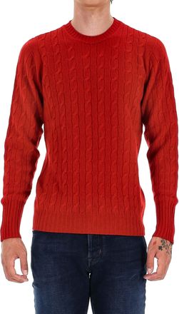 Drumohr Pure Cashmere Cable Knit Crewneck Sweater