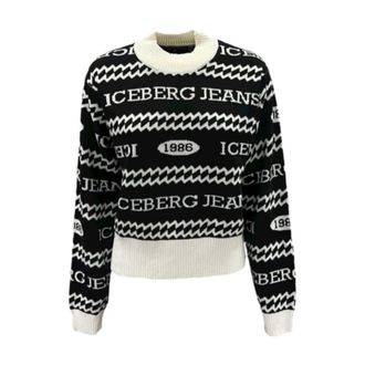 Iceberg Gebreide Truien - Dames - Ronde hals truien - Zwart - S - Truien & Vesten