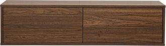 Miliboo Mueble Tv Mural Acabado Madera Oscura Nogal L120 Cm Flexo
