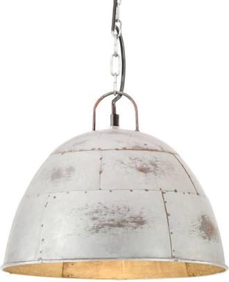 vidaXL L&aacute;mpara De Techo De La Industria Vintage. Redondo 25 W 31 Cm E27 Plata - 189845
