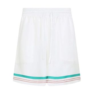 Casablanca Training Shorts, male, White, Size: XL Casa Way Silk Shorts
