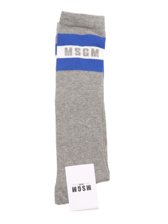 Msgm Calzini Lunghi Unisex Grigio Melange/Grey Me