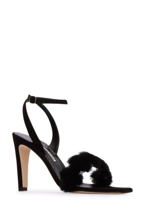 Manolo Blahnik Blck Leather - Sole: Calf Sandali / Sandal
