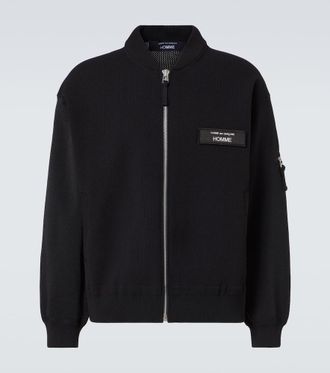 Comme Des Garçons Knitted jersey bomber jacket