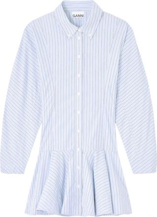 Ganni Blue Stripes Shirt Dress