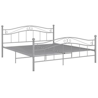 Berkfield Home Bed Frame Grey Metal 140x200 cm