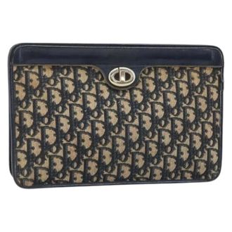 Dior Pre-owned Clutches, female, Multicolor, Size: ONE SIZE Pre-owned Trotter Canvas Clutch Bag