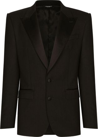 Dolce & Gabbana Sicilia-fit single-breasted tuxedo blazer - men - Silk/Elastane/Polyester/Rayon/Wool - 50 - Black