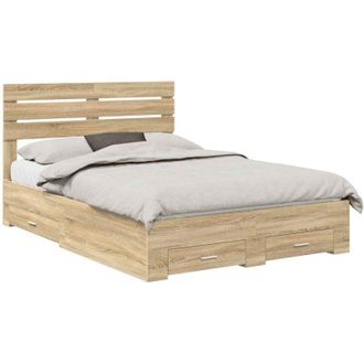 vidaXL Bed Frame with Drawer with Headboard Manual Engineered Wood vidaXL
