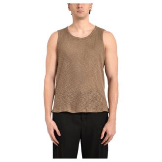 Costumein Sleeveless Knitwear, male, Brown, Size: XL Sleeveless Knitwear