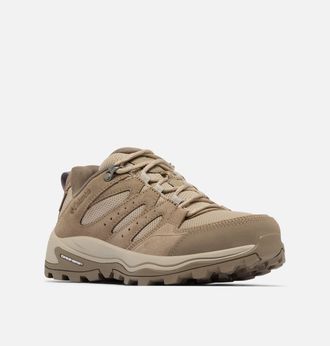 Columbia Wanderschuh COLUMBIA REDMOND IV LOW WATERPROOF, Damen, Gr. 38,5, grau (wet sand, graphite lila), Mesh, Synthetik, Schuhe Wanderschuh, wasserdicht