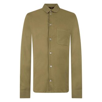 Moorer Siena Long-sleeved Shirt - Heren - Casual Overhemden - Groen - XS - Katoen - Overhemden
