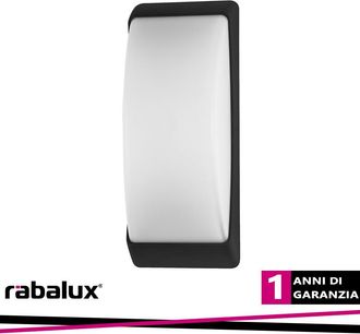Rabalux Applique Da Parete Opole Opaco Black Bianco 1x Max.12w Ip65 B: 13 Cm H: 32cm