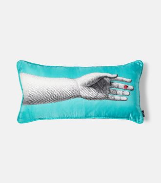 Fornasetti Mano printed silk and cotton-blend cushion