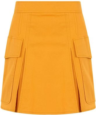 Alberta Ferretti Rokken, Dames, Geel, S, Katoen, Miniskirt met zijzakken