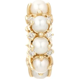 Adina Reyter Freshwater Pearl & Diamond Rounds Big Bead Charm Pendant in D0.14 14Kyg at Nordstrom