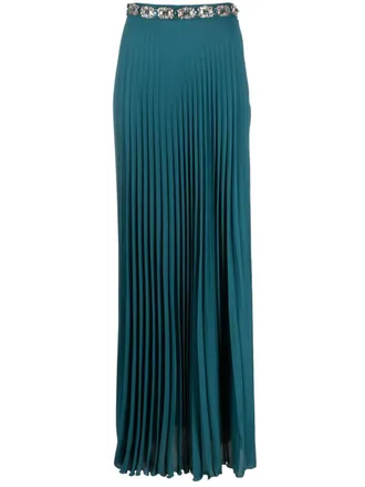 Elisabetta Franchi Gonna lunga plissettata - Blu
