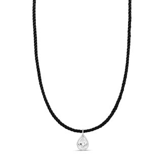 SHYMI Cord Necklace with Fancy Shape Pendant -.925 Sterling Silver, 14k Gold-Plated - Rhodium Plated, Cubic Zirconia, Adjustable Chain