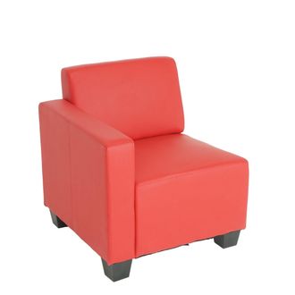 Hhg [nunca Usado] Costado Modular Izquierdo, Sill&oacute;n Con Reposabrazos Lyon, Polipiel, Rojo