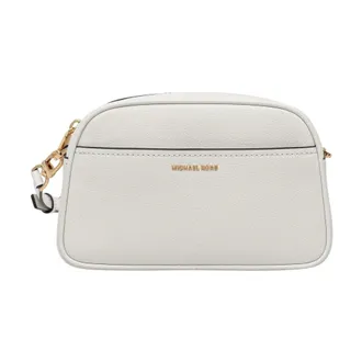 Michael Kors Tassen, Dames, Wit, ONE Size, Leer, Jet Set Kleine Leren Camera Crossbody Tas