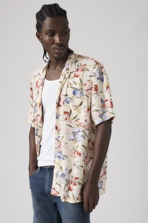 Levi's Camisa Camp cl&aacute;sica de manga corta - Hombre - S - Multicolor / Blake Brushstroke Floral Oatmeal