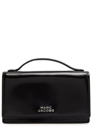 Marc Jacobs The Glam Mirror Mini Glossed Leather Cross-body bag - Black - One Size