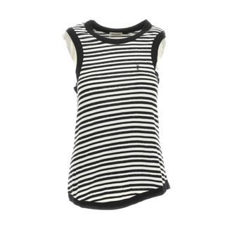Saint Laurent Sleeveless Tops, female, Black, Size: L Ribbed Tank Top