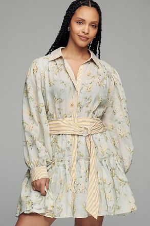 En Saison Rylee Long-Sleeve Belted Shirt Dress