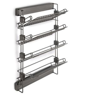 Emuca Zapatero Lateral Extra&iacute;ble Para Armarios Y Vestidores Quartz, Izquierda, Acero, Titanio - Emuca