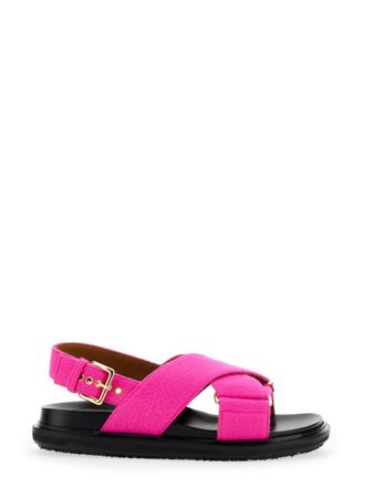 Marni Pink Solid Criss Cross Sandals