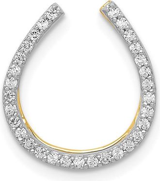 Diamond2Deal 14k Yellow Gold 1/6 carat Diamond Horseshoe Chain Slide
