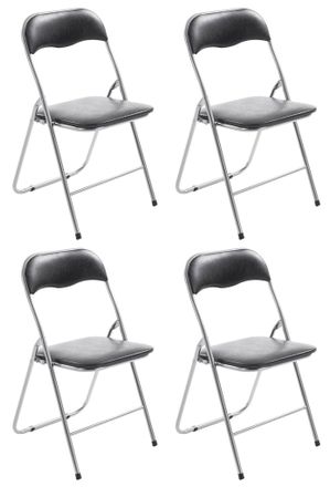 Clp Set De 4 Sillas Plegables Felix Negro/plateado
