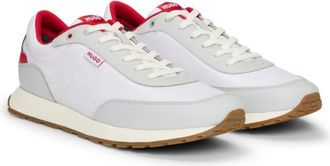 HUGO BOSS Mixed-material trainers with logo flag