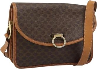 Celine Pre-owned Vintage Macadam Shoulder Bag - Dames - Vintage Schoudertas - Bruin - ONE Size - Leer - Vintage