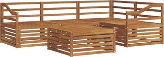 vidaXL Conjunto De Sof&aacute;s De Exterior 5 Uds. Natural Vidaxl