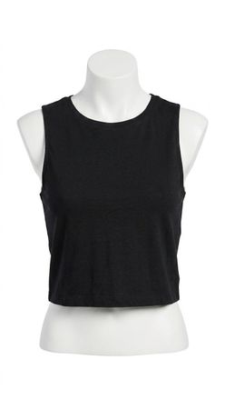 Z Supply Sloane Linen Cropped Tank Top In Black