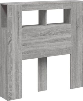 vidaXL Led Headboard Grey Sonoma 100x18.5x103.5 cm Engineered Wood Vidaxl