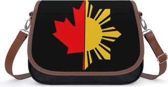 Generic Filipino Canadian Flag Small Womens Crossbody Bags Shoulder Handbag with Adjustable Strap for Travel