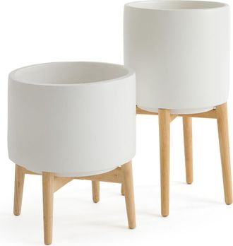 AM.PM Bloempot op poot in hevea, H58,5cm, Florian