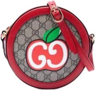 Gucci Pre-owned Canvas Crossbody Bag - Dames - Vintage Schoudertas - Beige - ONE Size - Leer - Vintage