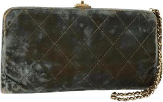 Chanel Pre-owned Clutches, female, Green, Size: ONE SIZE Pre-owned Vintage Clutch Bag