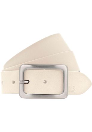 H.I.S Lederg&uuml;rtel H.I.S, Damen, Gr. 11,5, creme, Leder, kontrastfarbene Details, unifarben, Basic, G&uuml;rtel Lederg&uuml;rtel, Schliesse in gl&auml;nzend satiniertem Sil