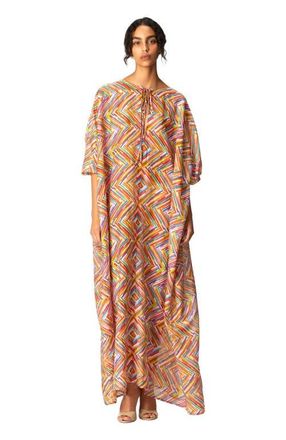 Missoni Long Kaftan In Printed Cotton And Silk Blend in Multicoloured 2 at Nordstrom, Size X-Small
